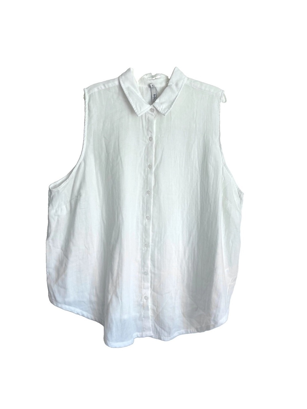 TORRID Belle Isle Crinkle Gauze White Sleeveless Button Down Top
